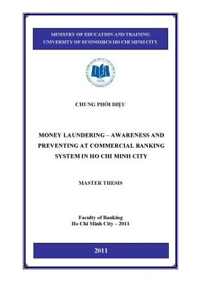 Luận văn money laundering awareness and preventing at commercial banking system in ho chi minh city