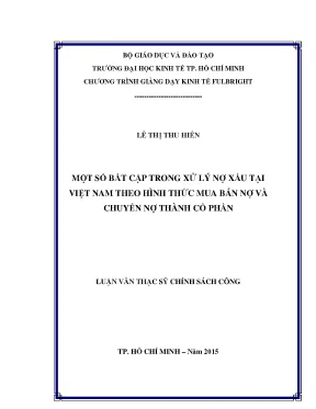 Luận văn một số bất cập trong xử lý nợ xấu tại việt nam theo hình thức mua bán nợ và chuyển nợ thành cổ phần