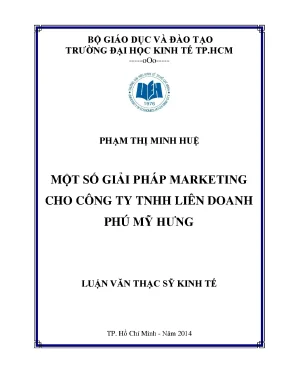 Luận văn một số giải pháp marketing cho công ty tnhh liên doanh phú mỹ hưng
