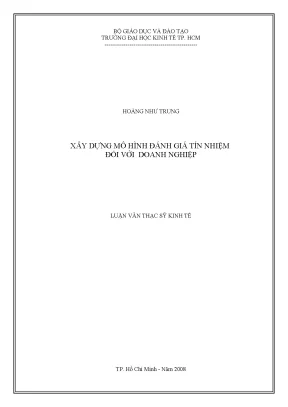 Luận văn xây dựng mô hình đánh giá định mức tín nhiệm đối với doanh nghiệp