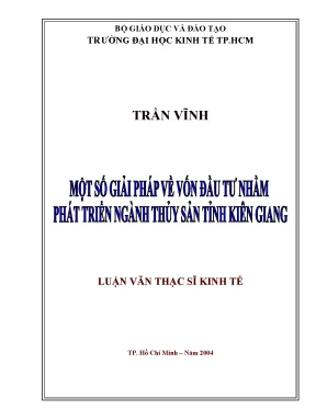 Luận văn một số giải pháp về vốn đầu tư nhằm phát triển ngành thủy sản tỉnh kiên giang