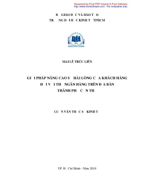 Luận văn giải pháp nâng cao sự hài lòng của khách hàng đối với thẻ ngân hàng trên địa bàn thành phố cần thơ luận văn thạc sĩ