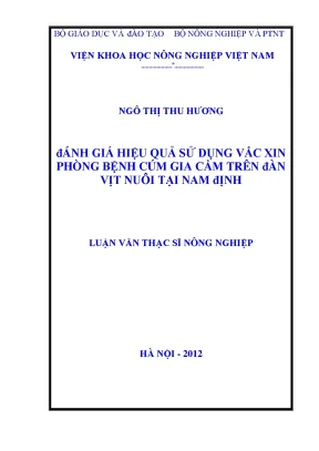 Đánh giá hiệu quả sử dụng vắc xin phòng bệnh cúm gia cầm trên đàn vịt nuôi tại nam định