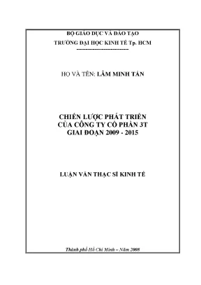 Luận văn chiến lược phát triển của công ty cổ phần 3t giai đoạn 2009 2015