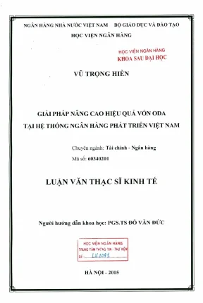 Luận văn thạc sĩ tài chính ngân hàng giải pháp nâng cao hiệu quả vốn oda tại hệ thống ngân hàng phát triển việt nam
