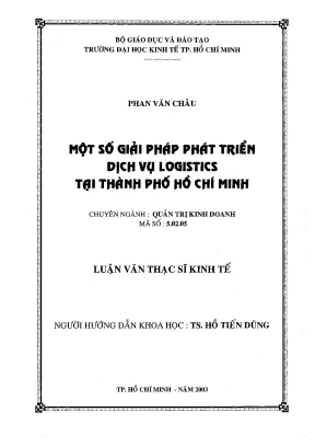 Luận văn một số giải pháp phát triển dịch vụ logistics tại thành phố hồ chí minh