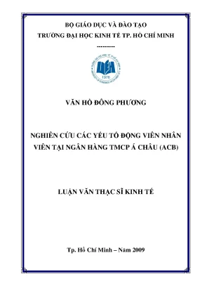 Luận văn nghiên cứu các yếu tố động viên nhân viên tại ngân hàng tmcp á châu