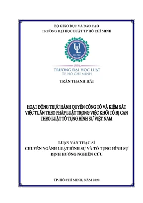 Hoạt động thực hành quyền công tố và kiểm sát việc tuân theo pháp luật trong việc khởi tố bị can theo luật tố tụng hình sự việt nam