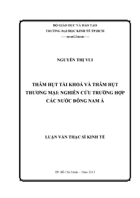 Luận văn thâm hụt tài khóa và thâm hụt thương mại nghiên cứu trường hợp các nước đông nam á