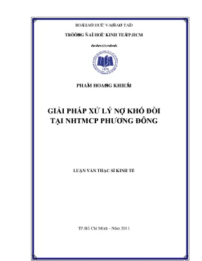Luận văn giải pháp xử lý nợ khó đòi tại nhtmcp phương đông
