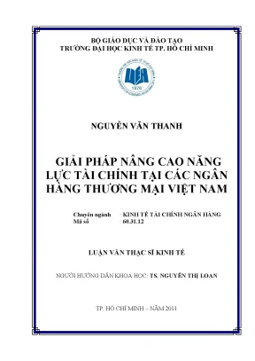 Luận văn giải pháp nâng cao năng lực tài chính tại các ngân hàng thương mại việt nam