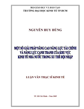 Luận văn một số giải pháp nâng cao năng lực tài chính và năng lực cạnh tranh của khu vực kinh tế nhà nước trong xu thế hội nhập