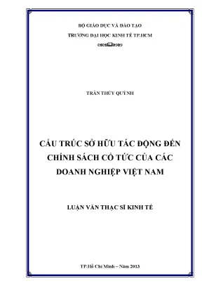 Luận văn cấu trúc sở hữu tác động đến chính sách cổ tức của các doanh nghiệp việt nam