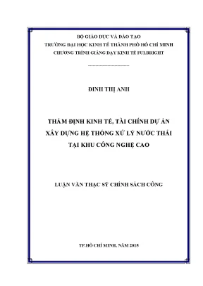 Luận văn thẩm định kinh tế và tài chính dự án xây dựng hệ thống xử lý nước thải khu công nghệ cao thành phố hồ chí minh