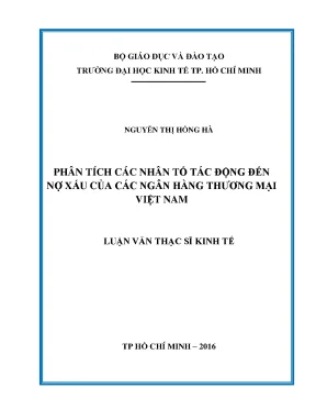 Luận văn phân tích các nhân tố tác động đến nợ xấu của các ngân hàng thương mại việt nam