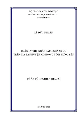 Luận văn quản lý thu ngân sách nhà nước trên địa bàn huyện kim động tỉnh hưng yên