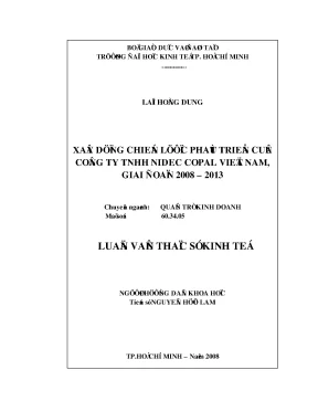 Luận văn xây dựng chiến lược phát triển của công ty tnhh nidec copal việt nam giai đoạn 2008 2013