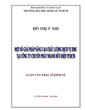 Luận văn một số giải pháp nâng cao chất lượng dịch vụ ems tại công ty chuyển phát nhanh bưu điện tp hcm