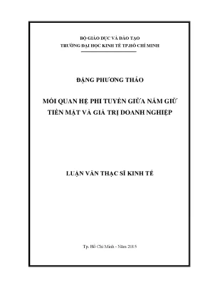Luận văn mối quan hệ phi tuyến giữa nắm giữ tiền mặt và giá trị doanh nghiệp