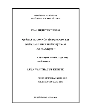 Luận văn quản lý nguồn vốn tín dụng oda tại ngân hàng phát triển việt nam sở giao dịch ii luận văn thạc sĩ