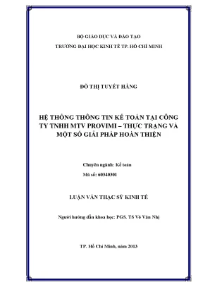 Luận văn hệ thống thông tin kế toán tại công ty tnhh provimi thực trạng và một số giải pháp hoàn thiện