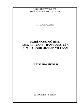 Luận văn nghiên cứu mô hình năng lực cạnh tranh động của công ty siemens vn luận văn thạc sĩ