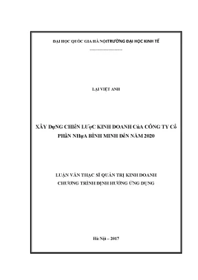 Luận văn thạc sĩ quản trị kinh doanh xây dựng chiến lược kinh doanh của công ty cổ phần nhựa bình minh đến năm 2020