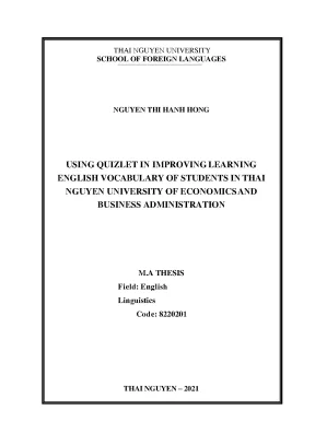 Using quizlet in improving learning english vocabulary of students in thai nguyen university of economics and business administration