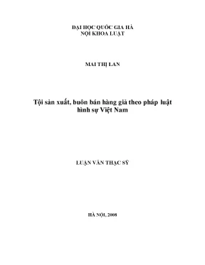 Tội sản xuất buôn bán hàng giả theo pháp luật hình sự việt nam