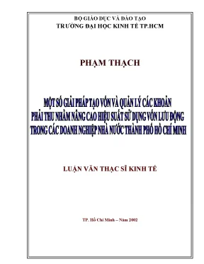 Luận văn một số giải pháp tạo vốn lưu động và quản lý các khoản phải thu nhằm nâng cao hiệu suất sử dụng vốn lưu động trong các doanh nghiệp nhà nước thành phố hồ chí minh