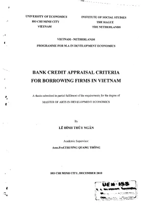 Luận văn bank credit appraisal criteria for borrowing firms in vietnam