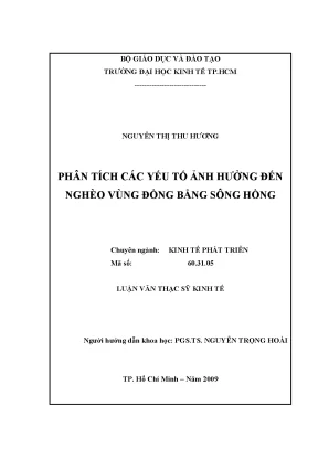 Luận văn phân tích các yếu tố ảnh hưởng đến nghèo vùng đồng bằng sông hồng