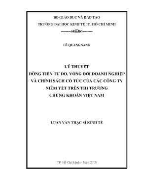 Luận văn dòng tiền tự do vòng đời doanh nghiệp và chính sách cổ tức của các công ty niêm yết trên thị trường chứng khoán việt nam