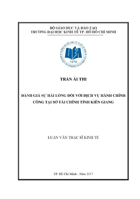 Luận văn đánh giá sự hài lòng đối với dịch vụ hành chính công tại sở tài chính tỉnh kiên giang