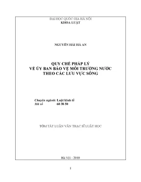 Quy chế pháp lý về ủy ban bảo vệ môi trường nước theo các lưu vực sông