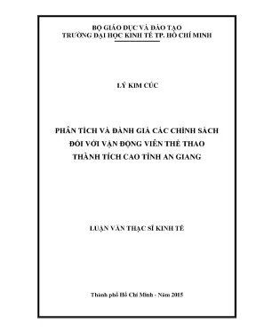 Luận văn phân tích và đánh giá chính sách đối với vận động viên thể thao thành tích cao tỉnh an giang