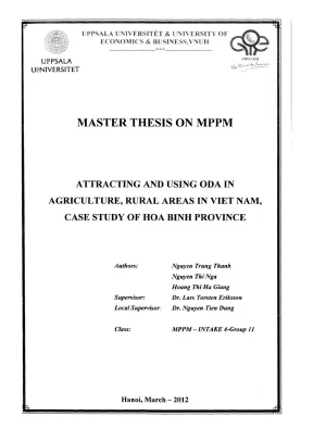 Luận văn thạc sĩ quản lý công attracting and using oda in agriculture rural areas in vietnam case study of hoa binh province