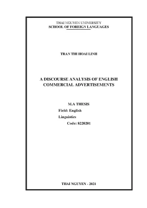 A discourse analysis of english commercial advertisements