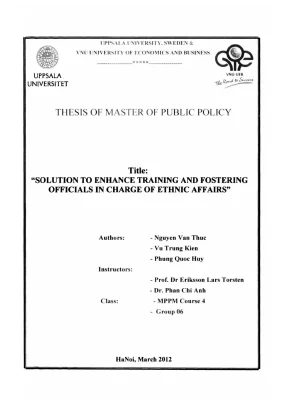 Luận văn thạc sĩ quản lý công solution to enhance training and fostering officials in charge of ethnic affairs