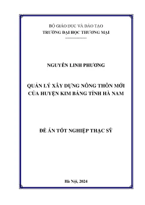 Luận văn quản lý xây dựng nông thôn mới của huyện kim bảng tỉnh hà nam