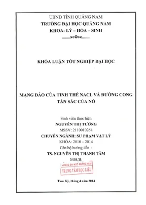 0941 mạng đảo của tinh thể nacl và đường cong tán sắc của nó nguyễn thị tường luận văn đh quảng nam