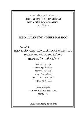1462 biện pháp nâng cao chất lượng dạy học đại lượng và đo đại lượng trong môn toán lớp 5 văn thị bảo yến luận văn đh quảng nam