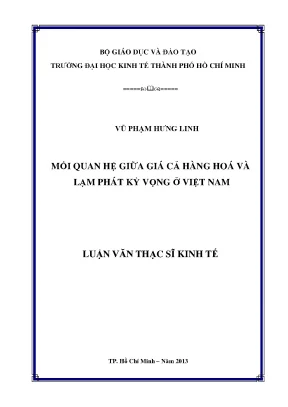 Luận văn mối quan hệ giữa giá cả hàng hóa và lạm phát kỳ vọng ở việt nam