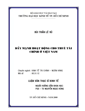 Luận văn đẩy mạnh hoạt động cho thuê tài chính ở việt nam