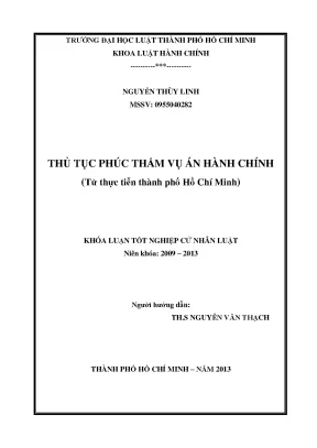 Thủ tục phúc thẩm vụ án hành chính từ thực tiễn thành phố hồ chí minh