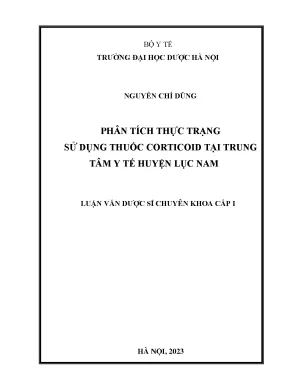 Sử dụng thuốc corticoid tại trung tâm y tế huyện lục nam luận văn dược sĩ chuyên khoa cấp i