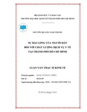 Luận văn sự hài lòng của người dân đối với chất lượng y tế tại tphcm