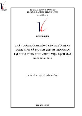 Chất lượng cuộc sống của người bệnh động kinh và một số yếu tố liên quan tại khoa thần kinh bệnh viện bạch mai năm 2020 2021