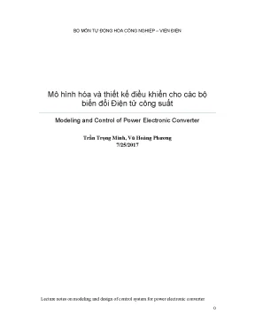 Mô hình hóa và thiết kế điều khiển cho các bộ biến đổi điện tử công suất trần trọng minh vũ hoàng phương