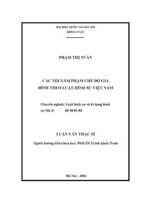 Các tội xâm phạm chế độ gia đình theo luật hình sự việt nam